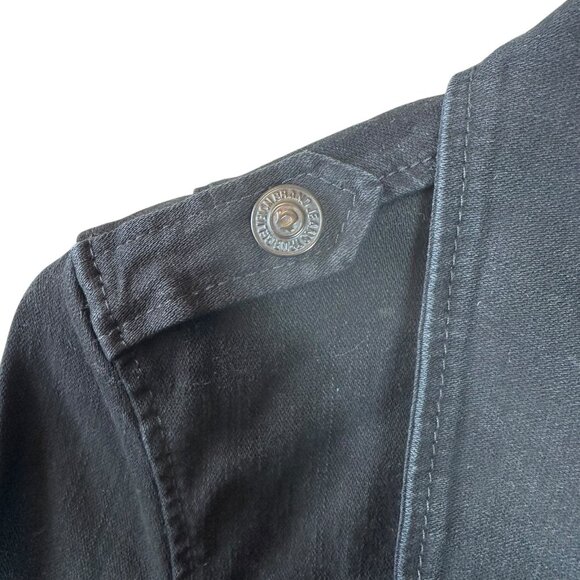 TRUE RELIGION BLACK DENIM MOTO JACKET Size Large Biker - Picture 4 of 7